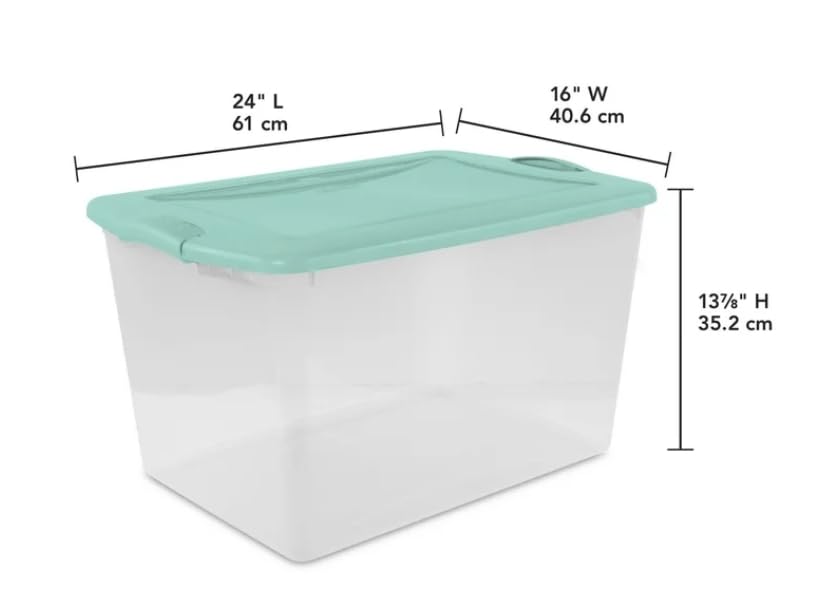 66 Qt. Latch Box Plastic Adult Bins, Set of 6
