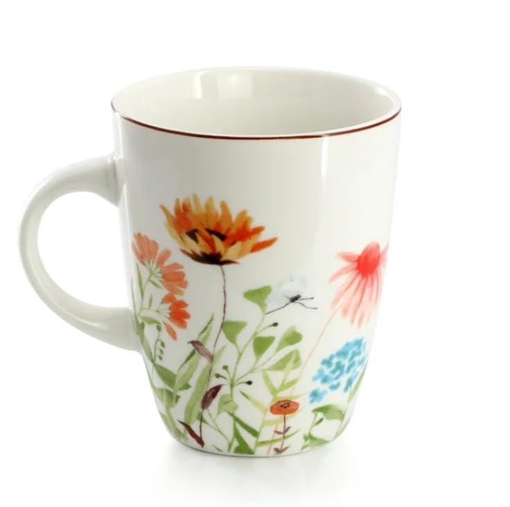 Wild Flower Meadow16-Piece Stoneware Dinnerware Set – Elegant Floral Design for 4 – Dishwasher & Microwave Safe – Ideal for Special Occasions & Everyday Meals