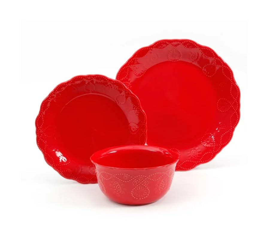Pioneer Woman Cowgirl Lace 12-Piece Dinnerware Set