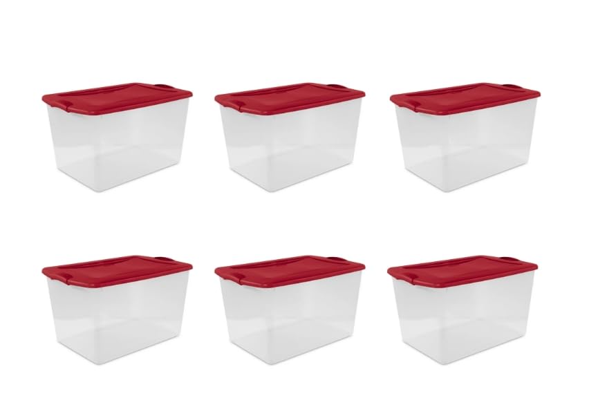 66 Qt. Latch Box Plastic Adult Bins, Set of 6