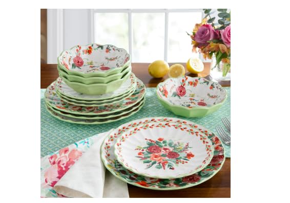 Generic Pioneer Woman Painted Meadow 12-Piece Ceramic Dinnerware Set