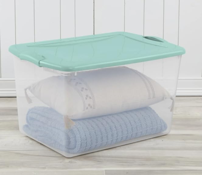66 Qt. Latch Box Plastic Adult Bins, Set of 6