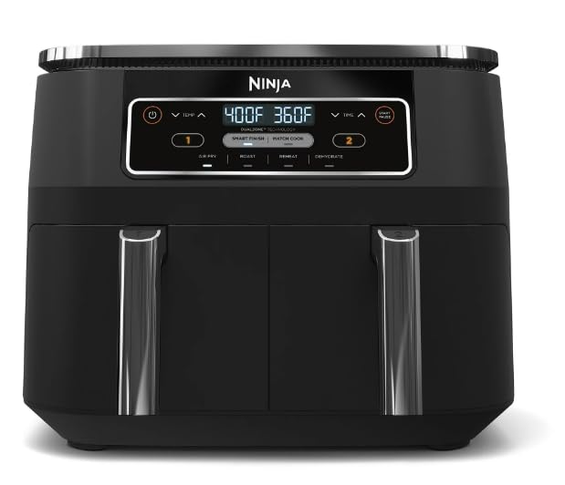 Generic 4-in-1 8-Quart. 2-Basket Air Fryer with DualZone Technology- Air Fry, Roast, & More, Black