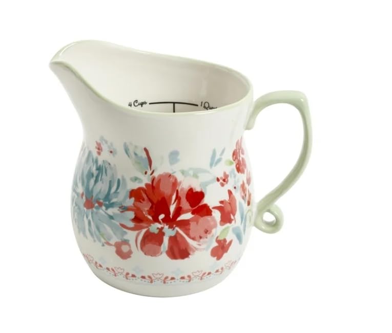 Pioneer Woman Gorgeous Garden Durable Stoneware 5-Piece Measuring Cup Set