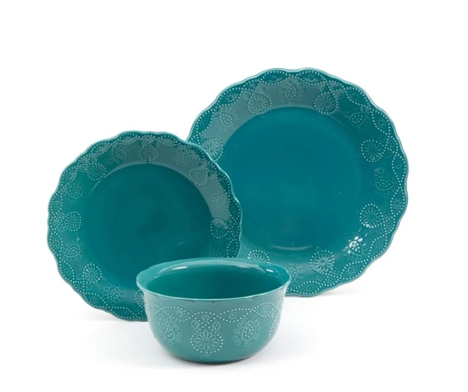 Pioneer Woman Cowgirl Lace 12-Piece Dinnerware Set