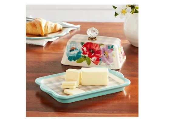 Pioneer Woman Sweet Romance Butter Dish + Cream and Sugar Set