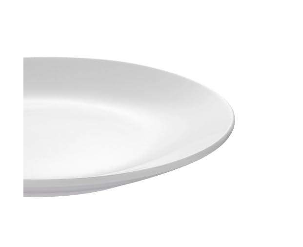 Generic Glazed White Stoneware Dinnerware Set, 12-Pieces