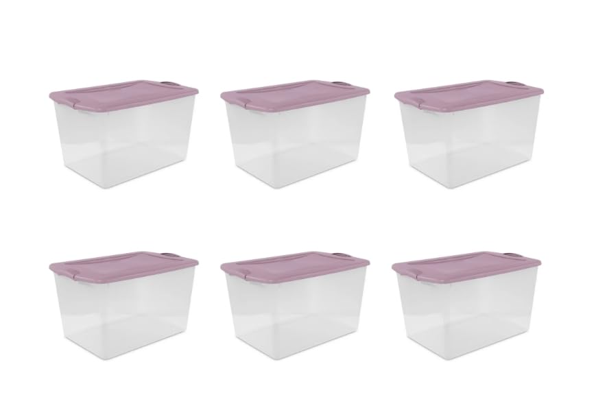 66 Qt. Latch Box Plastic Adult Bins, Set of 6