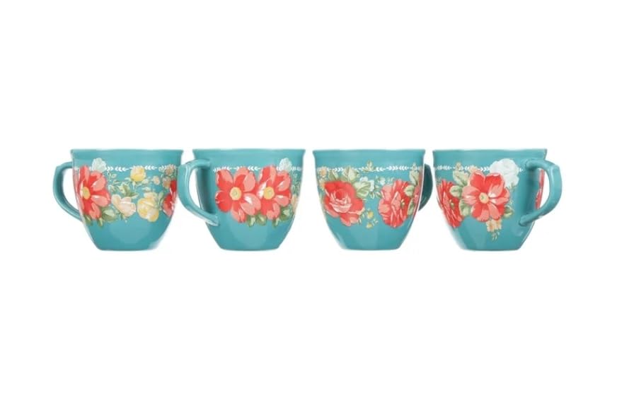 Pioneer Woman Vintage Floral 4-Piece Mug Set