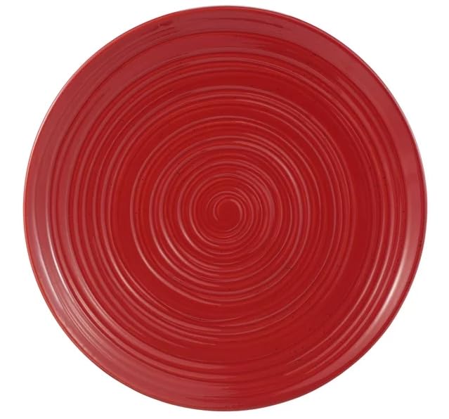 Generic Artisanal Clay Stoneware 16-Piece Dining Set, Red