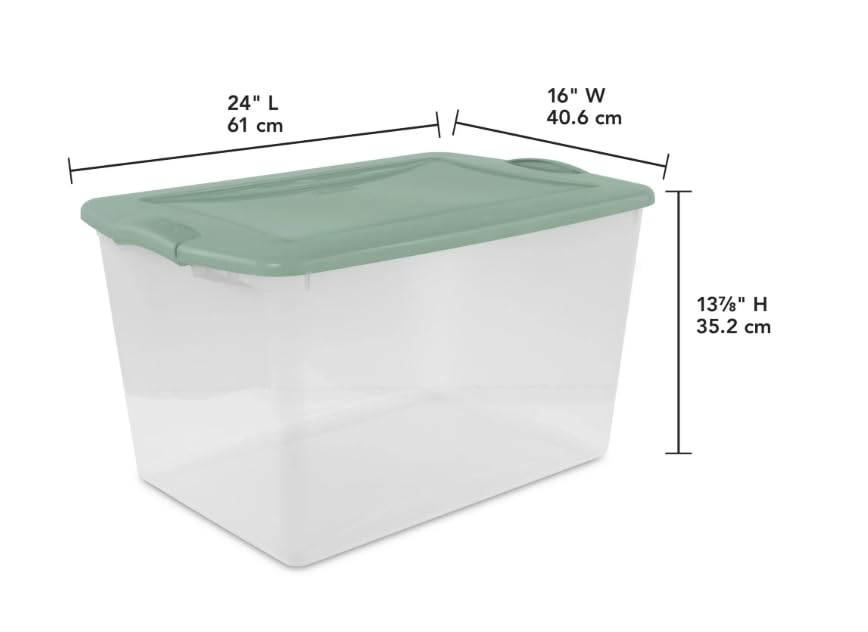 66 Qt. Latch Box Plastic Adult Bins, Set of 6