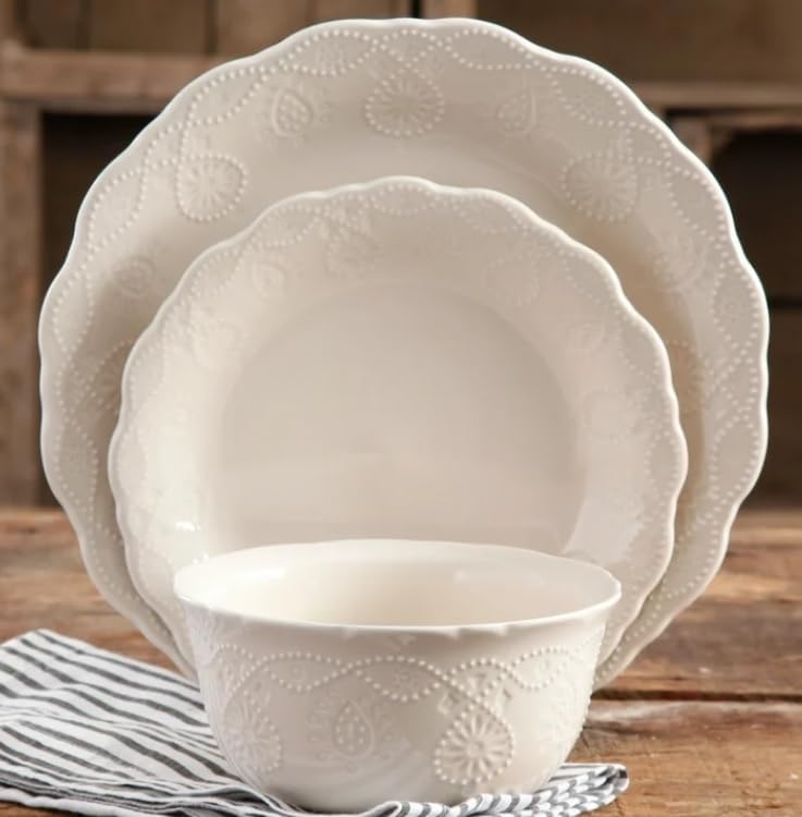 Pioneer Woman Cowgirl Lace 12-Piece Dinnerware Set