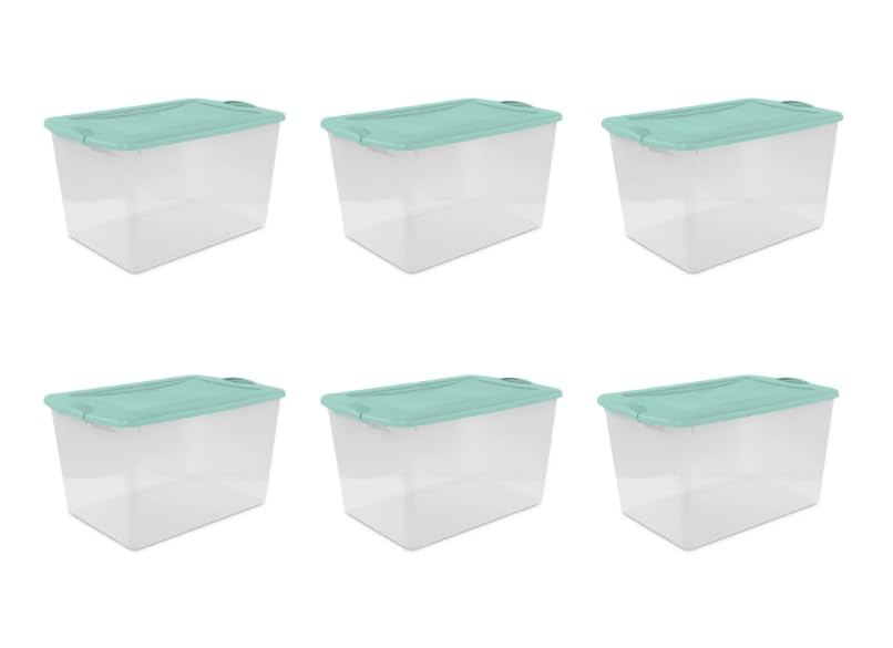 66 Qt. Latch Box Plastic Adult Bins, Set of 6