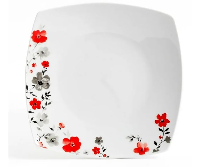 Generic Stunning Rosetta Floral 16 Piece Fine Ceramic Dinnerware Set in White Floral