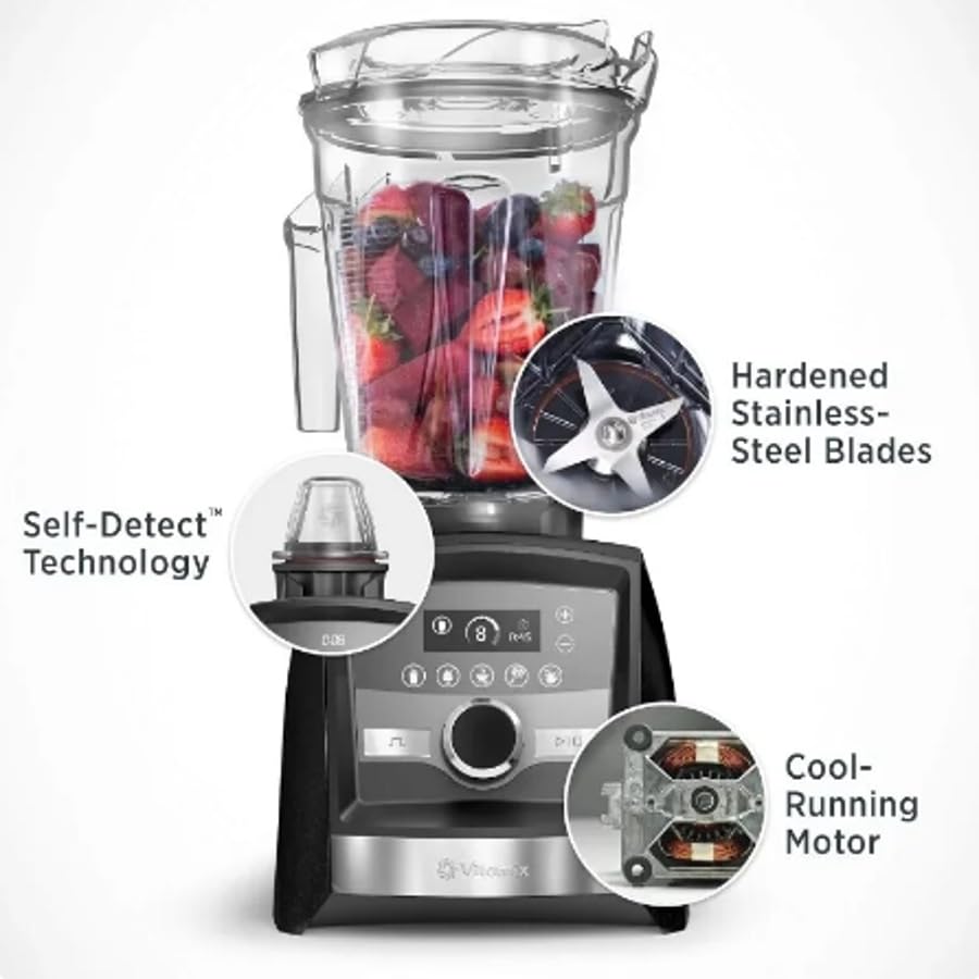Professional-Grade, 64 oz. Low-Profile Container, VX A3500 Ascent Series Smart Blender, Color Graphite. Attachment included