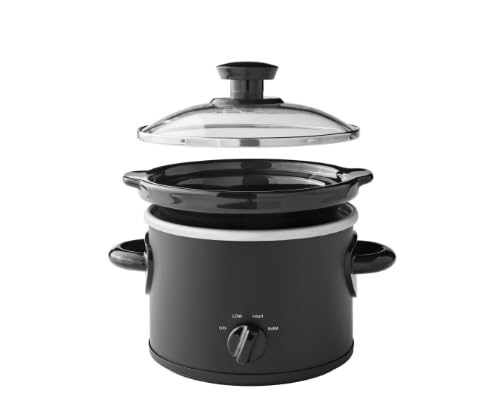 2 QT Slow Cooker Set - Stylish Matte Black, Perfect for Singles & Couples, Great for Small Meals & Dips