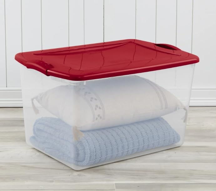 66 Qt. Latch Box Plastic Adult Bins, Set of 6