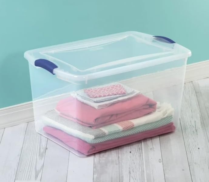 66 Qt. Latch Box Plastic Adult Bins, Set of 6