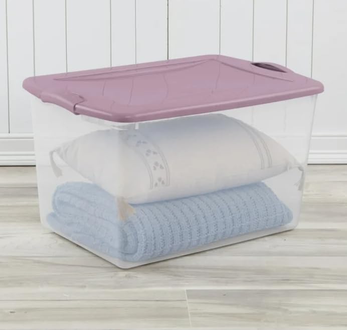66 Qt. Latch Box Plastic Adult Bins, Set of 6