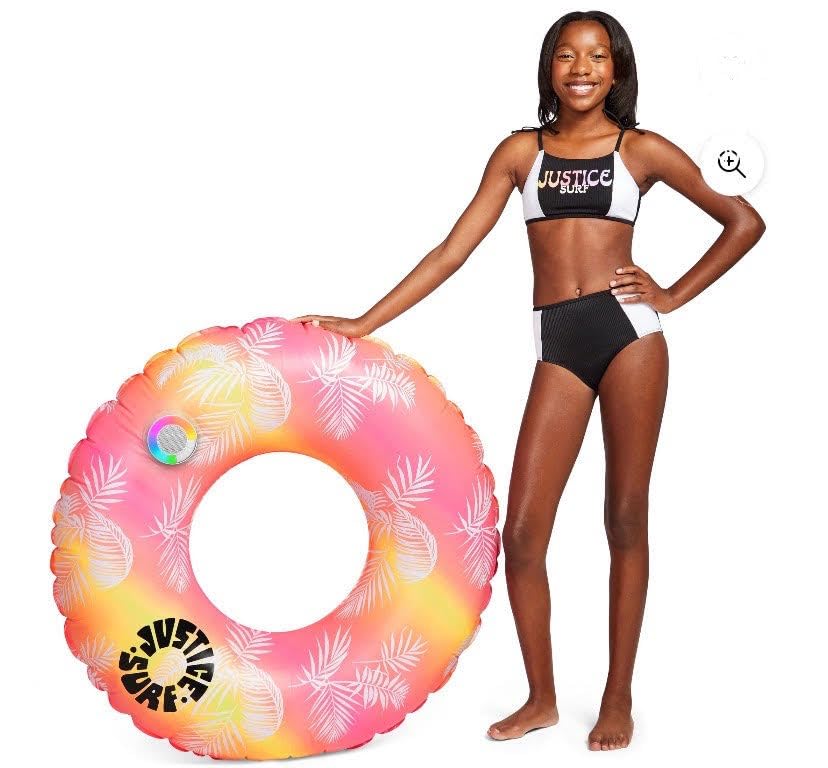 Justice Party Tube Float with Music LED Lightshow, Pink & Orange