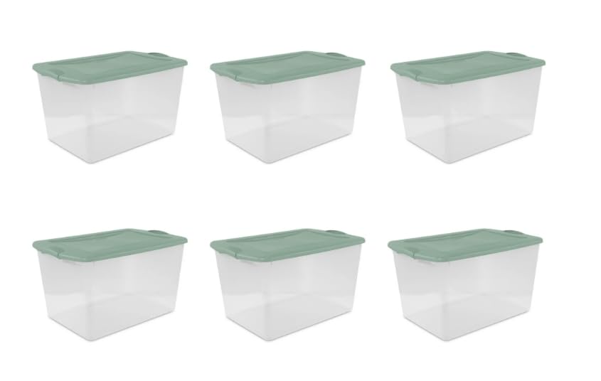 66 Qt. Latch Box Plastic Adult Bins, Set of 6