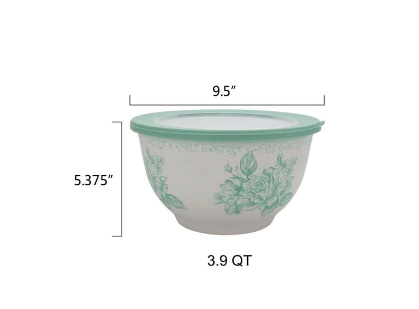 Pioneer Woman Agatha 12-Piece Bamboo Melamine Nesting Mixing Bowl Set, Green