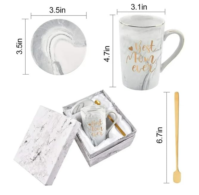 Best Mom Ever Coffee Mug, Best Mom Gifts for Mothers Day, Futtumy 14 fl oz Ceramic Mug Tea Cup
