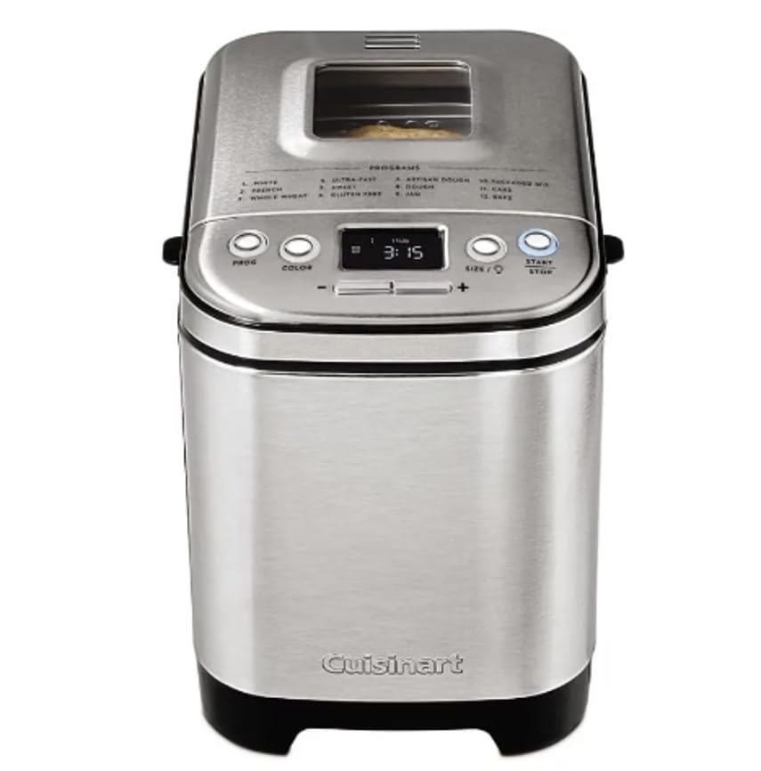 Bread Maker Machine, Compact and Automatic, Customizable Settings, Up to 2lb Loaves