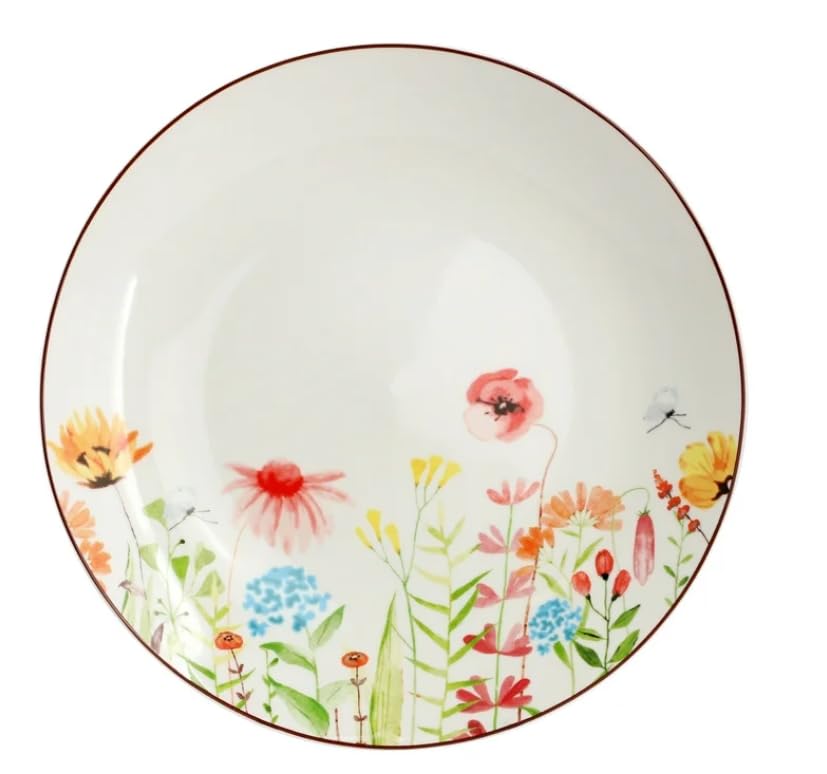 Wild Flower Meadow16-Piece Stoneware Dinnerware Set – Elegant Floral Design for 4 – Dishwasher & Microwave Safe – Ideal for Special Occasions & Everyday Meals