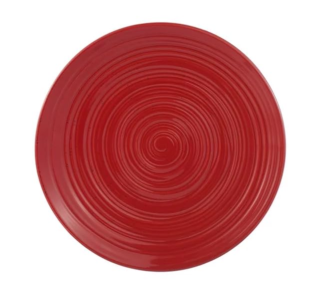 Generic Artisanal Clay Stoneware 16-Piece Dining Set, Red