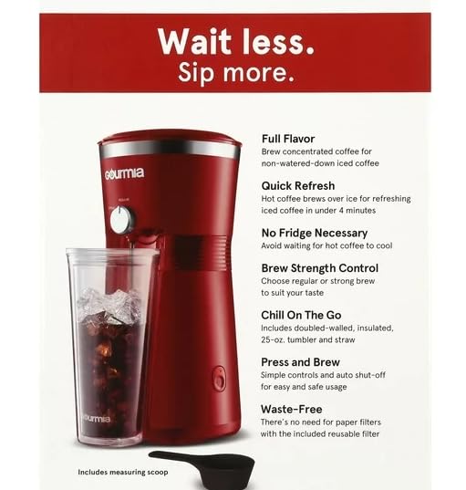 Iced Coffee Maker with 25 fl oz. Reusable Tumbler