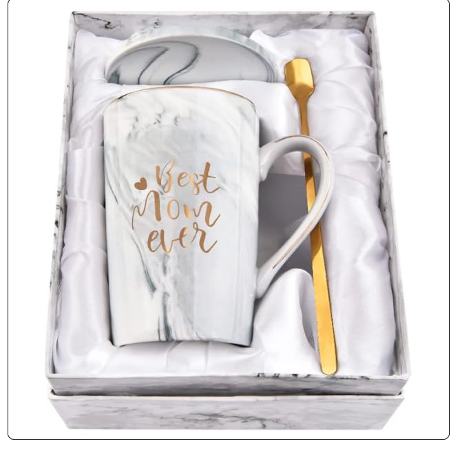 Best Mom Ever Coffee Mug, Best Mom Gifts for Mothers Day, Futtumy 14 fl oz Ceramic Mug Tea Cup