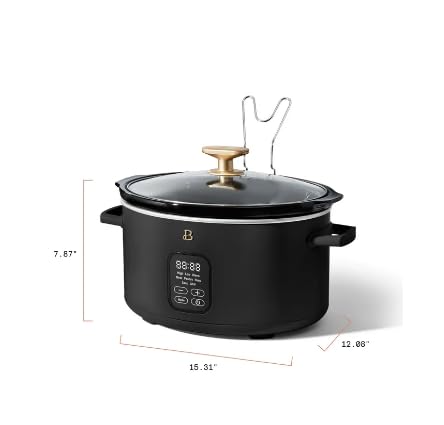 Beautiful 6 Qt Programmable Slow Cooker Touch Activated by Drew Barrymore Perfect For Healthy Cooking Black Sesame