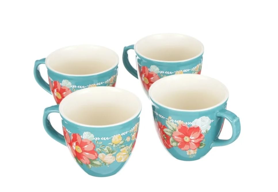 Pioneer Woman Vintage Floral 4-Piece Mug Set