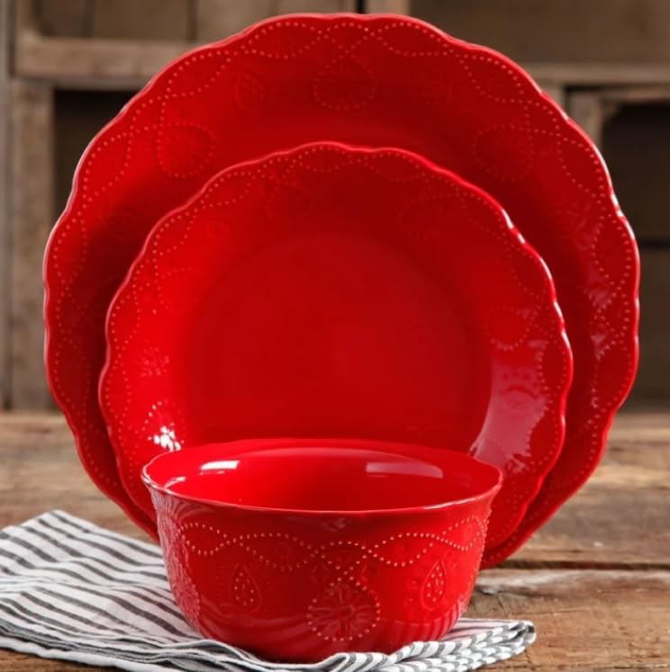 Pioneer Woman Cowgirl Lace 12-Piece Dinnerware Set