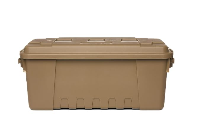 Indoor Outdoor Sportsman's Trunk, Desert Tan, 17-Gallon Lockable Storage Box