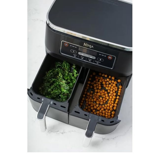 Generic 4-in-1 8-Quart. 2-Basket Air Fryer with DualZone Technology- Air Fry, Roast, & More, Black