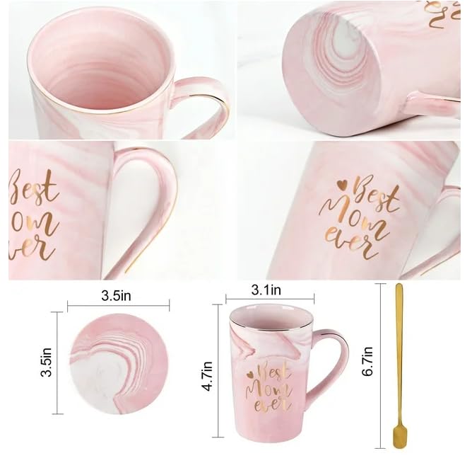 Best Mom Ever Coffee Mug, Best Mom Gifts for Mothers Day, Futtumy 14 fl oz Ceramic Mug Tea Cup