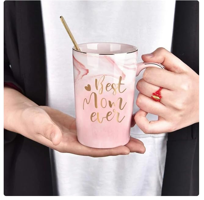 Best Mom Ever Coffee Mug, Best Mom Gifts for Mothers Day, Futtumy 14 fl oz Ceramic Mug Tea Cup