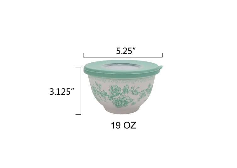 Pioneer Woman Agatha 12-Piece Bamboo Melamine Nesting Mixing Bowl Set, Green