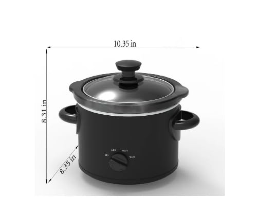 2 QT Slow Cooker Set - Stylish Matte Black, Perfect for Singles & Couples, Great for Small Meals & Dips