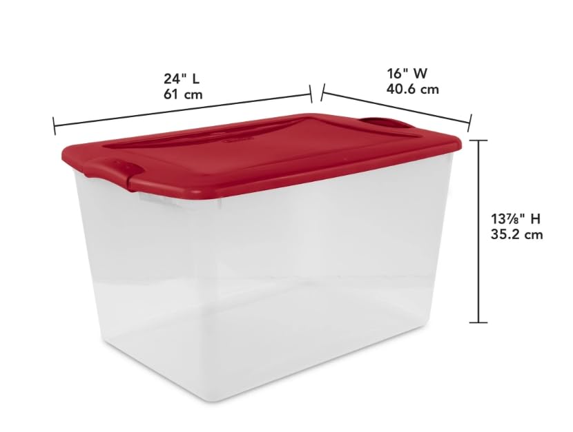 66 Qt. Latch Box Plastic Adult Bins, Set of 6