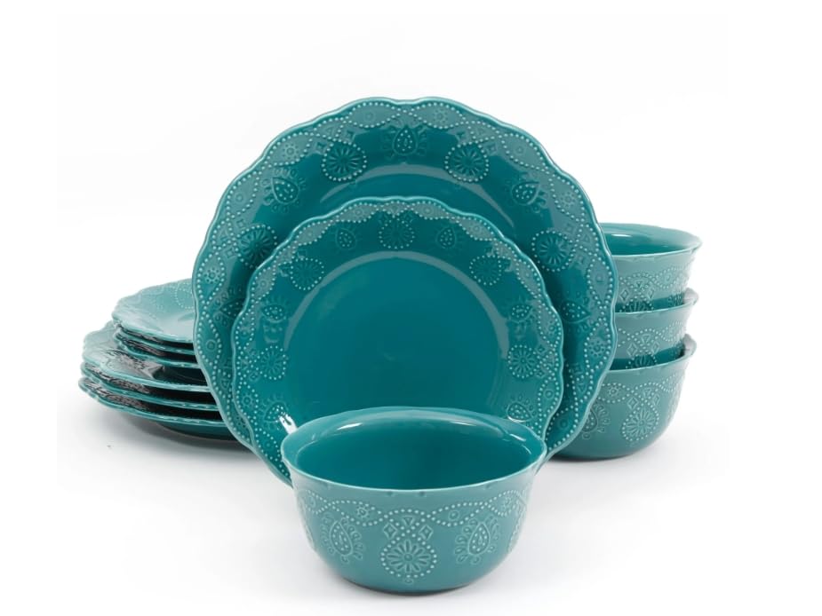 Pioneer Woman Cowgirl Lace 12-Piece Dinnerware Set