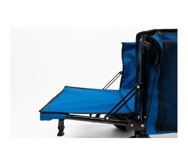 Outdoor Trail Quad Folding Camp Wagon with Tailgate, Utility Cart, Sporting Wagon Blue