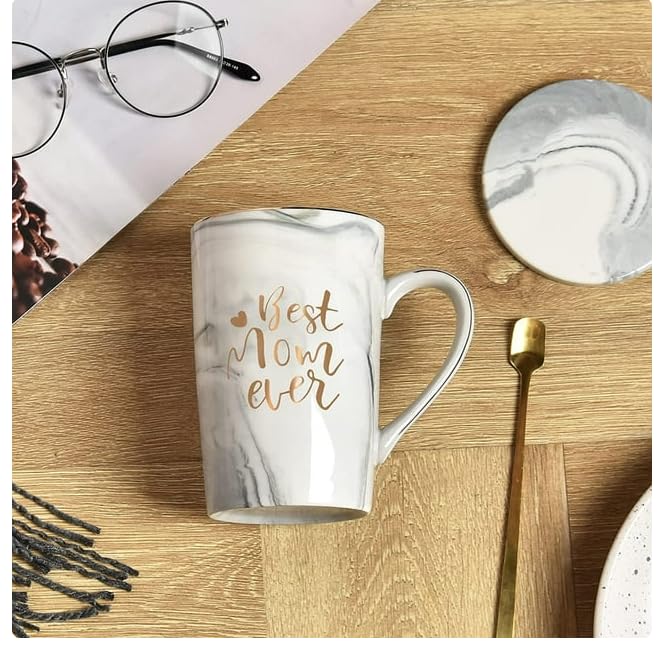 Best Mom Ever Coffee Mug, Best Mom Gifts for Mothers Day, Futtumy 14 fl oz Ceramic Mug Tea Cup