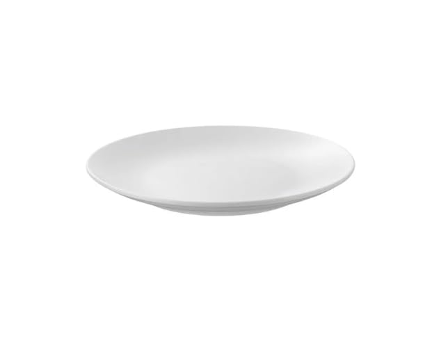 Generic Glazed White Stoneware Dinnerware Set, 12-Pieces