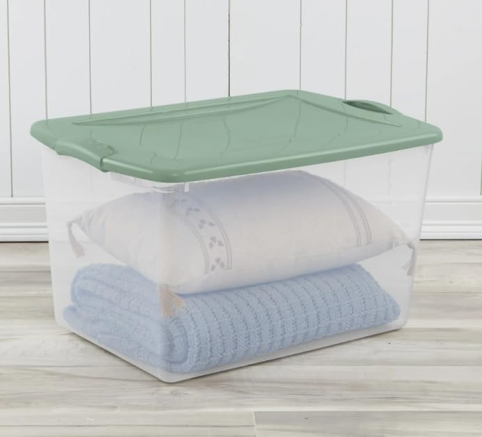 66 Qt. Latch Box Plastic Adult Bins, Set of 6