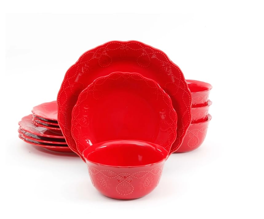 Pioneer Woman Cowgirl Lace 12-Piece Dinnerware Set