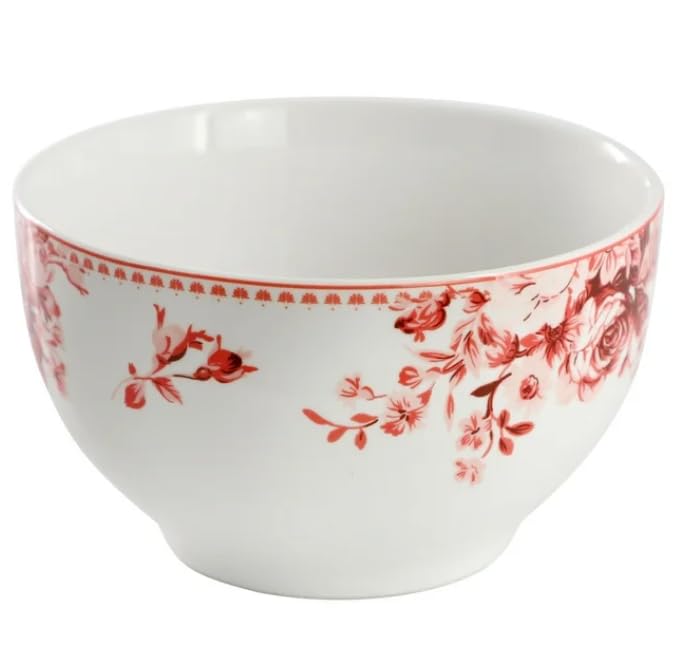 Traditional Rose 16-Piece Stoneware Dinnerware Set – Elegant Floral Design for 4 – Dishwasher & Microwave Safe – Ideal for Special Occasions & Everyday Meals