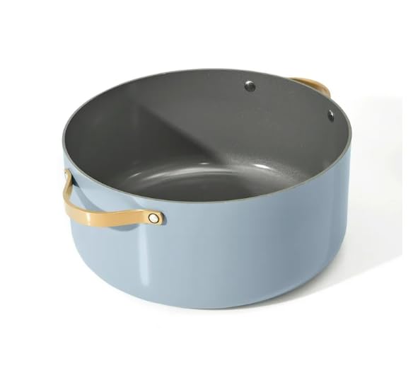 Beautiful 8 qt Ceramic Non-Stick Stock Pot by Drew Barrymore Perfect For Large Meals And Healthy Cooking